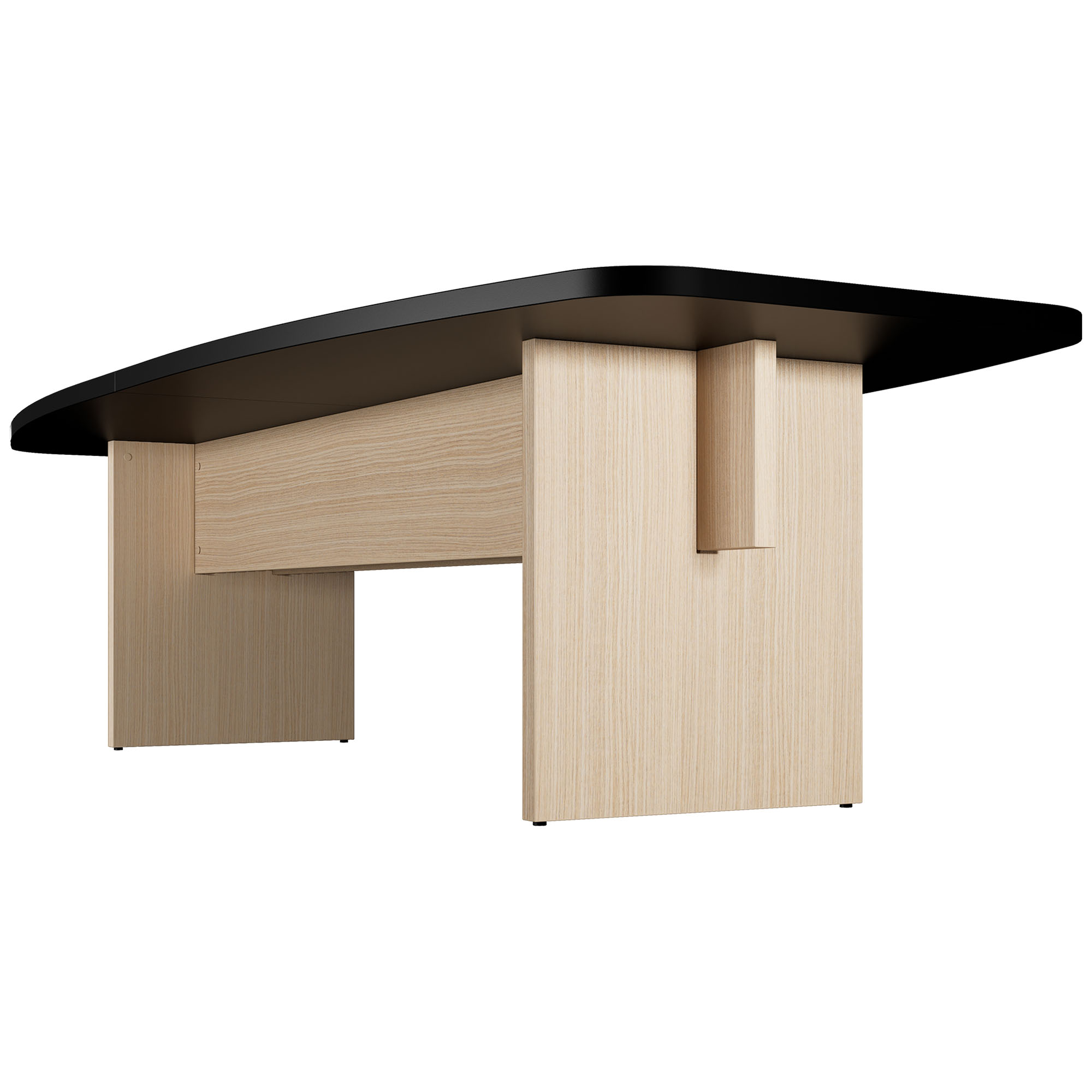 BRALCO SILE conference table | Boat shape, 2400 - 4200 mm (6 - 16 people), cable duct optional, black - 3 Main Image