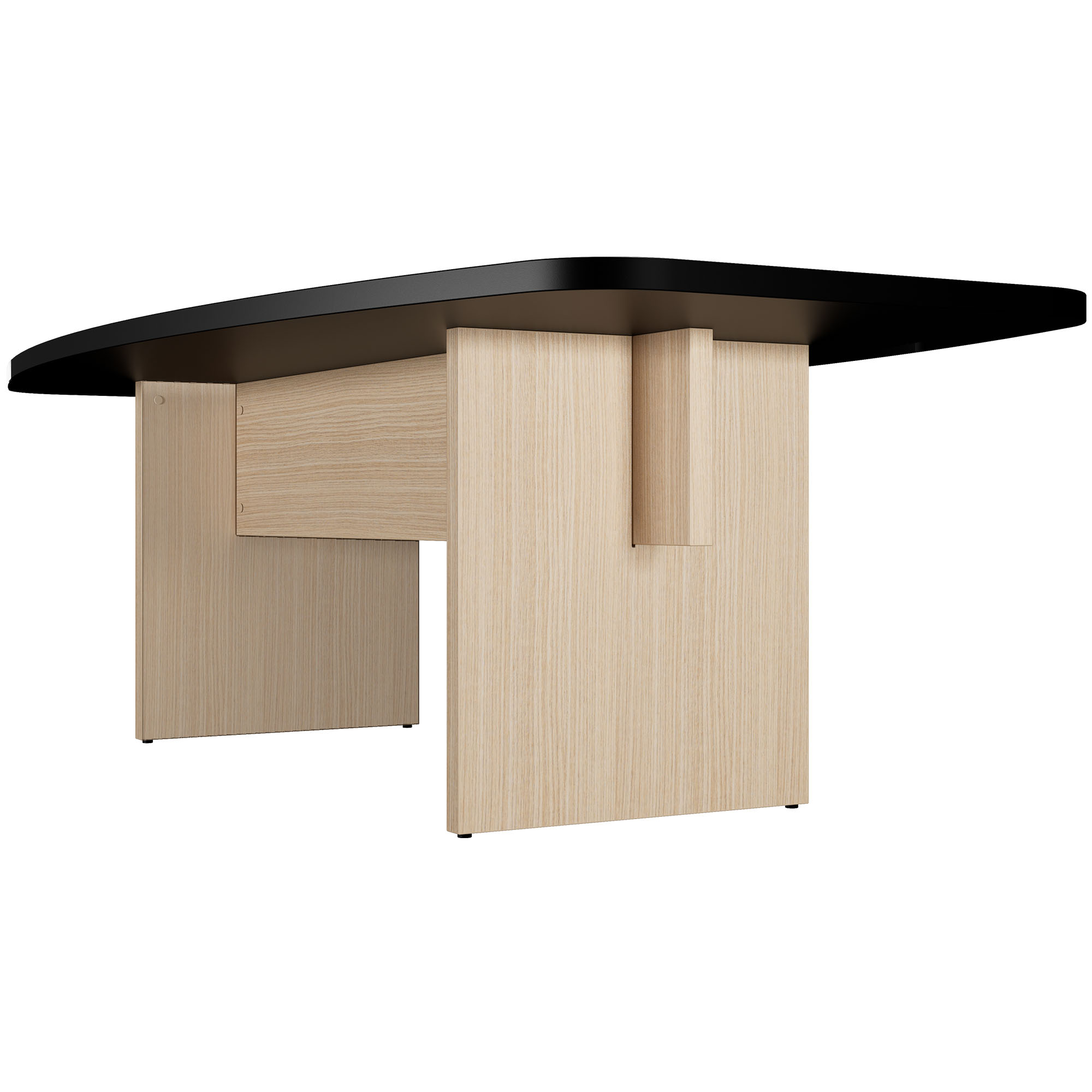 BRALCO SILE conference table | Boat shape, 2400 - 4200 mm (6 - 16 people), cable duct optional, black - 3 Main Image