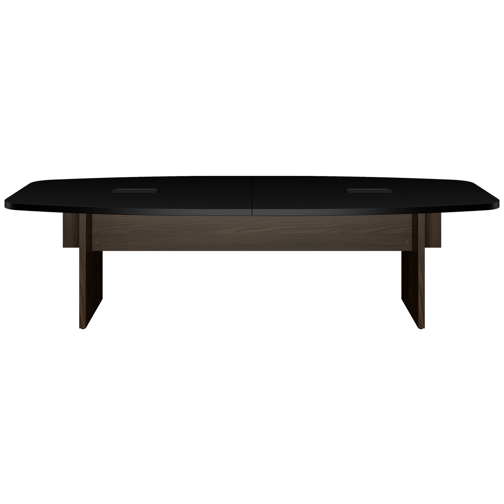 BRALCO SILE conference table | Boat shape, 2400 - 4200 mm (6 - 16 people), cable duct optional, black - 2 Main Image
