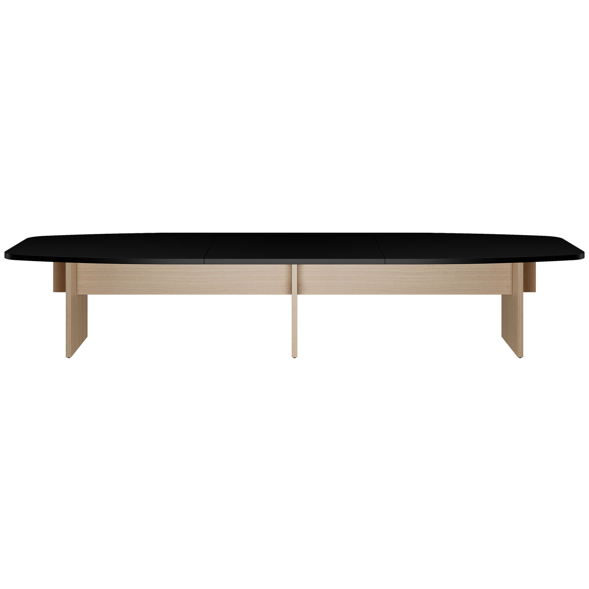 BRALCO SILE conference table | Boat shape, 2400 - 4200 mm (6 - 16 people), cable duct optional, black - 2 Main Image