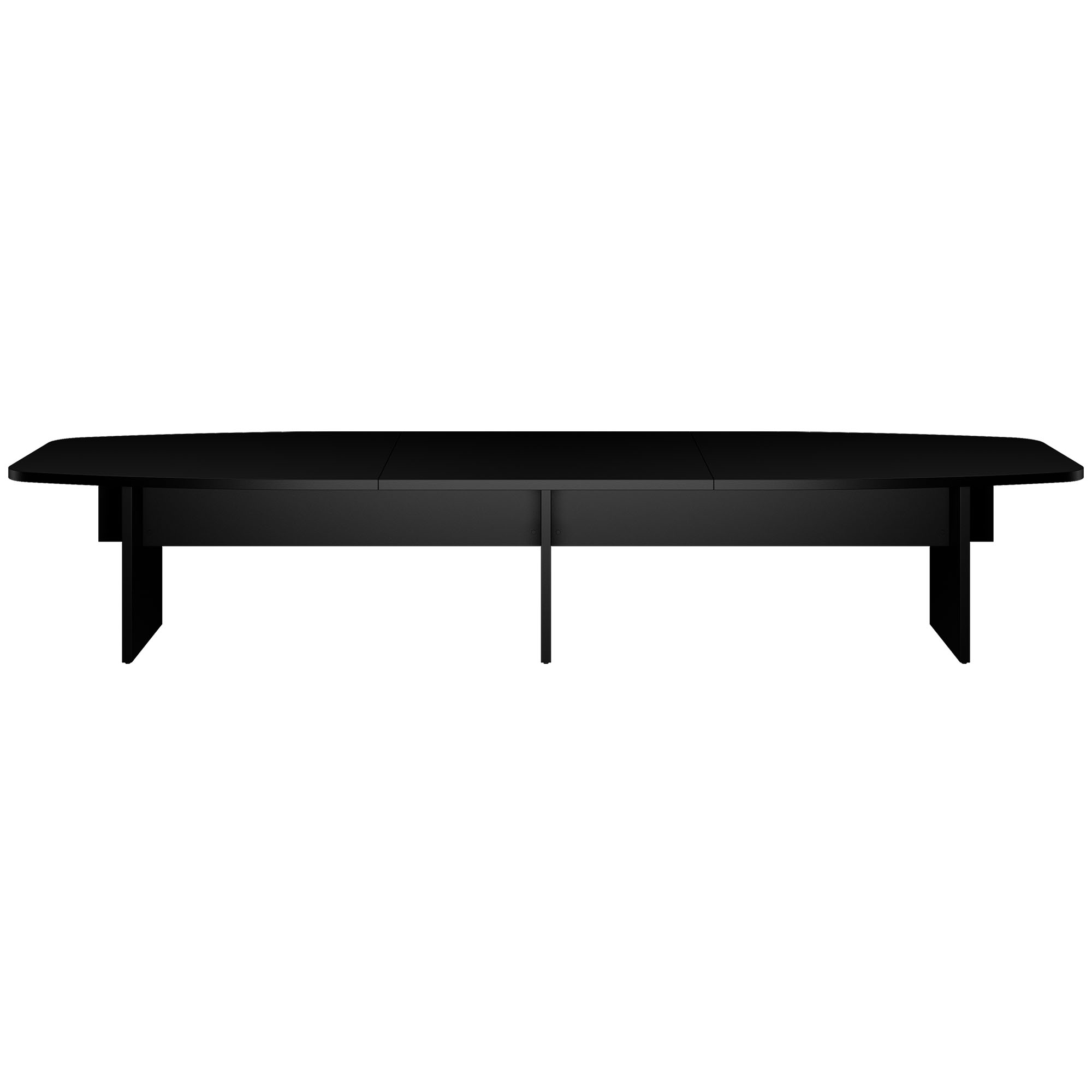 BRALCO SILE conference table | Boat shape, 2400 - 4200 mm (6 - 16 people), cable duct optional, black - 2 Main Image