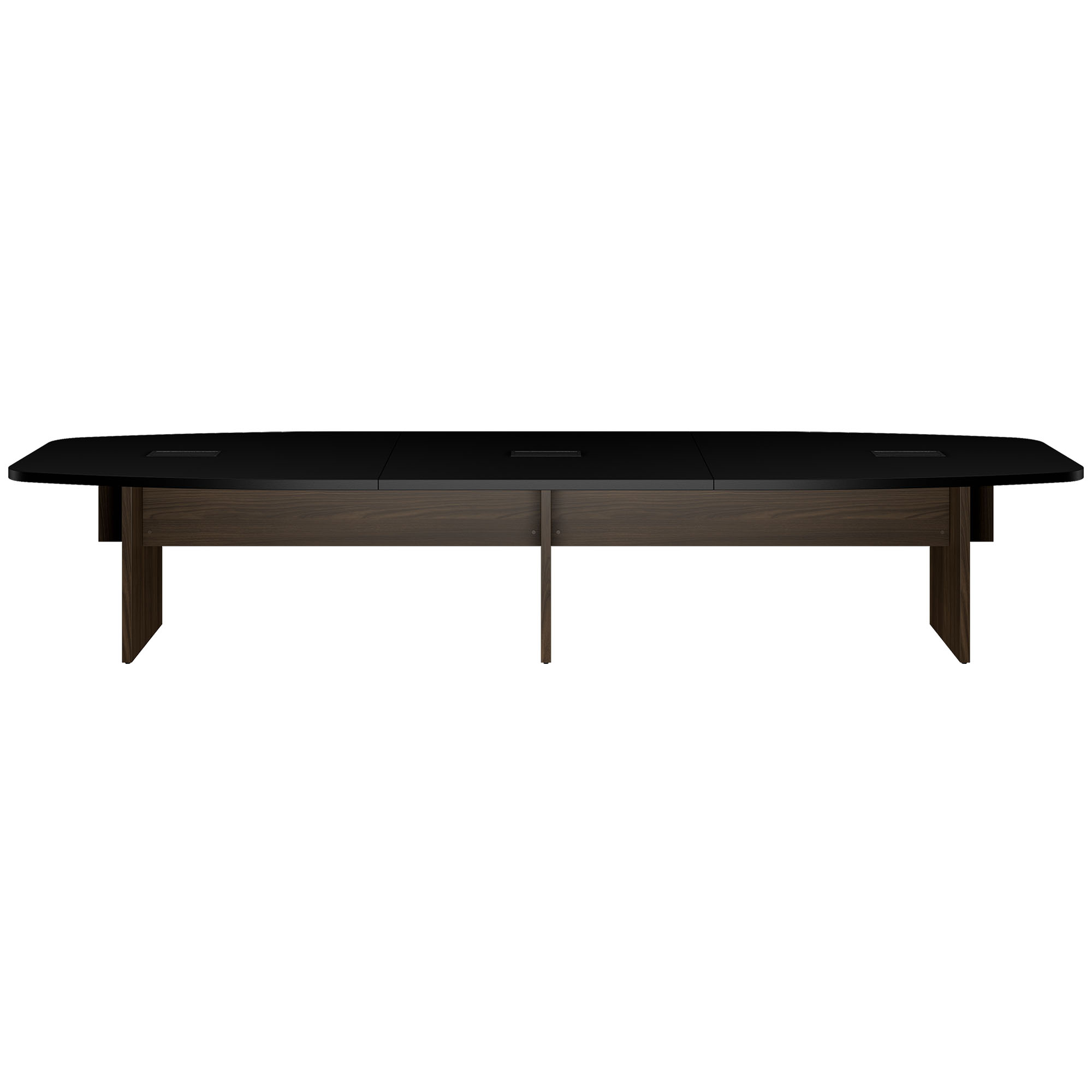 BRALCO SILE conference table | Boat shape, 2400 - 4200 mm (6 - 16 people), cable duct optional, black - 2 Main Image