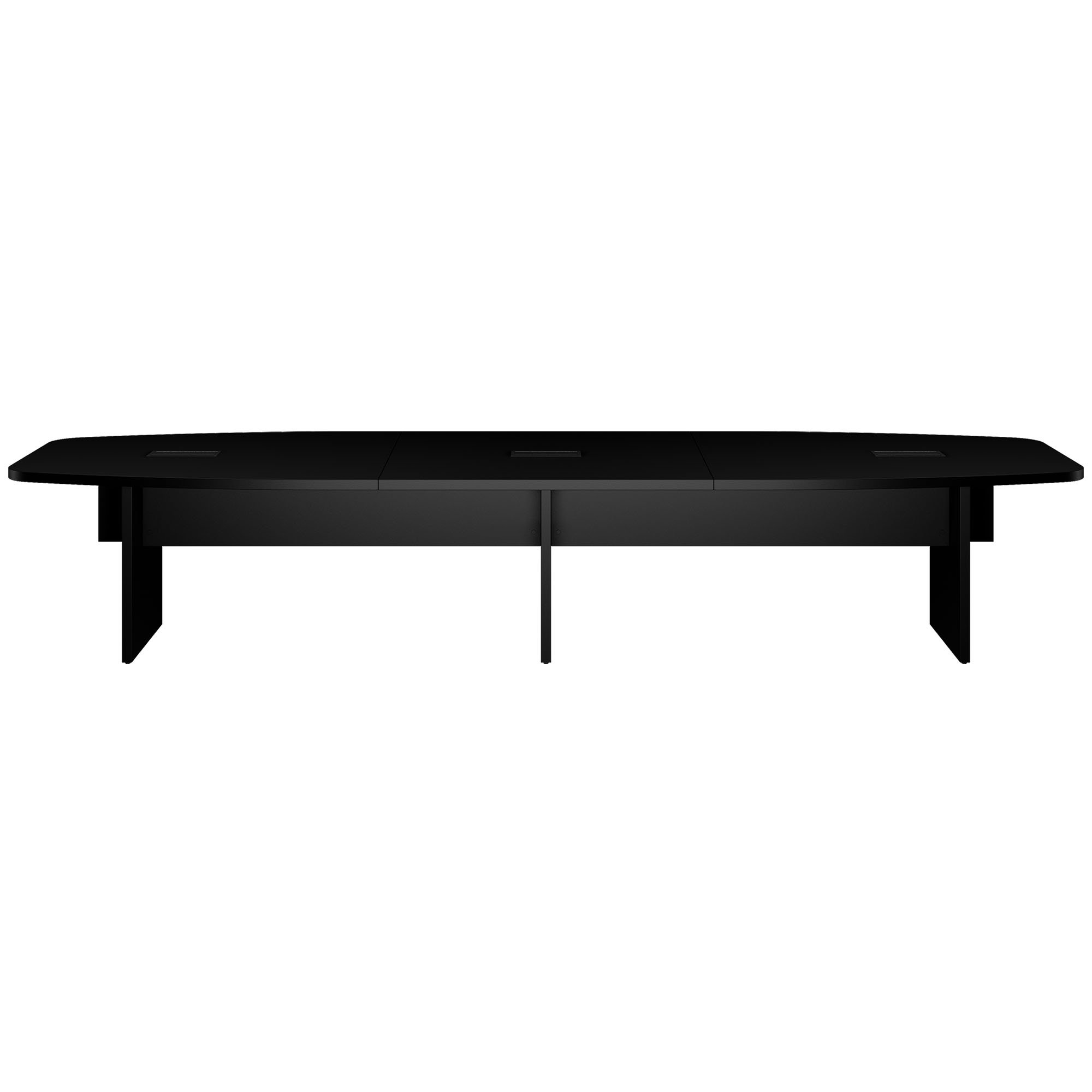 BRALCO SILE conference table | Boat shape, 2400 - 4200 mm (6 - 16 people), cable duct optional, black - 2 Main Image