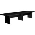 BRALCO SILE conference table | Boat shape, 2400 - 4200 mm (6 - 16 people), cable duct optional, black - 1 Thumbnail Image