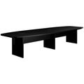 BRALCO SILE conference table | Boat shape, 2400 - 4200 mm (6 - 16 people), cable duct optional, black - 1 Thumbnail Image