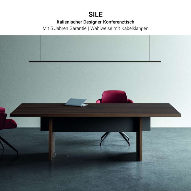 BRALCO SILE Konferenztisch | 2400 - 4200 mm (6 - 16 Personen), elektrifiziert, Eiche BRALCO SILE Konferenztisch | 2400 - 4200 mm (6 - 16 Personen), elektrifiziert, Eiche
