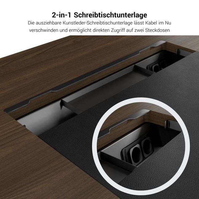 BRALCO SILE Schreibtisch | 1800 - 2000 mm, Wangengestell, Eiche BRALCO SILE Schreibtisch | 1800 - 2000 mm, Wangengestell, Eiche
