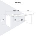 Bralco SILE Scrivania | 1800 - 2000 mm, cornice della guancia, quercia - 8 Thumbnail Image