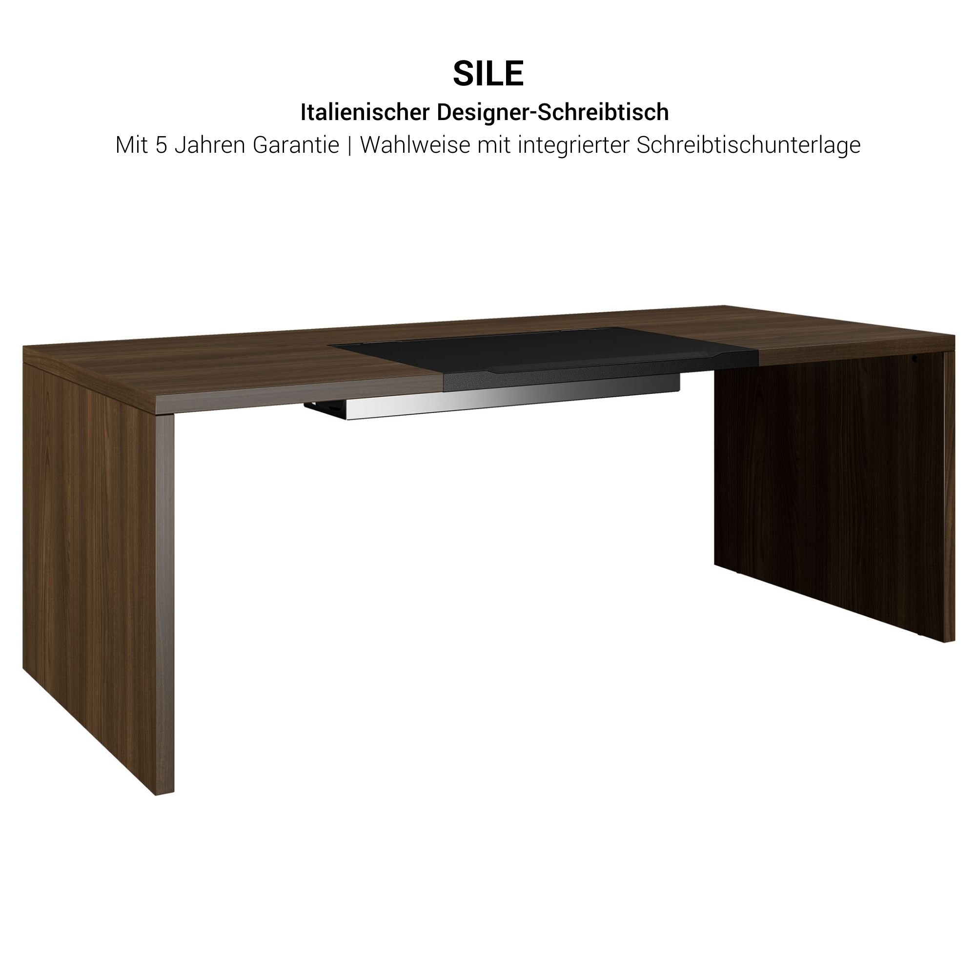 Bralco SILE Bureau | 1800 - 2000 mm, cadre de joues, noyer - 4 Main Image