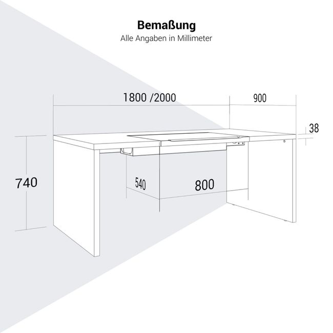 BRALCO SILE Schreibtisch | 1800 - 2000 mm, Wangengestell, Nussbaum