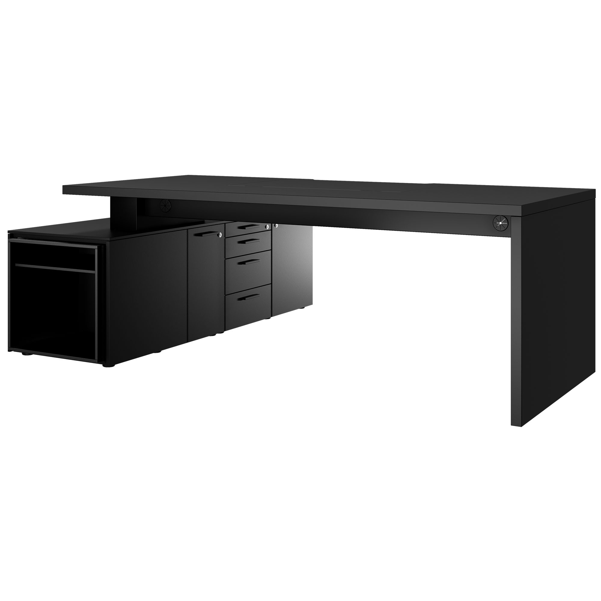 Bralco SILE Scrivania con bacheca | 2300 x 1700 mm, nero - 6 Main Image