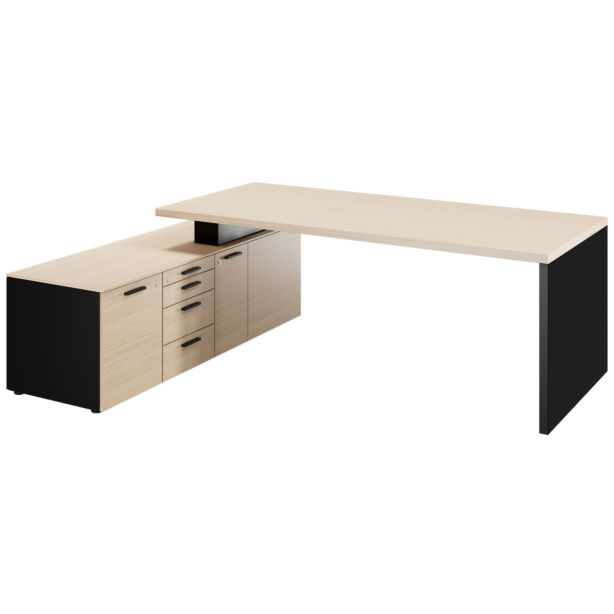 Bralco SILE Bureau avec basse-planche | 2300 x 1700 mm, chêne - 2 Main Image