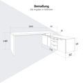 Bralco SILE Scrivania con bacheca | 2300 x 1700 mm, noce - 8 Thumbnail Image