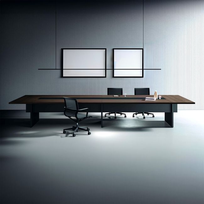 BRALCO SILE Konferenztisch | 3200 - 4800 mm (6 - 20 Personen), Mitteleinsatz, Nussbaum
