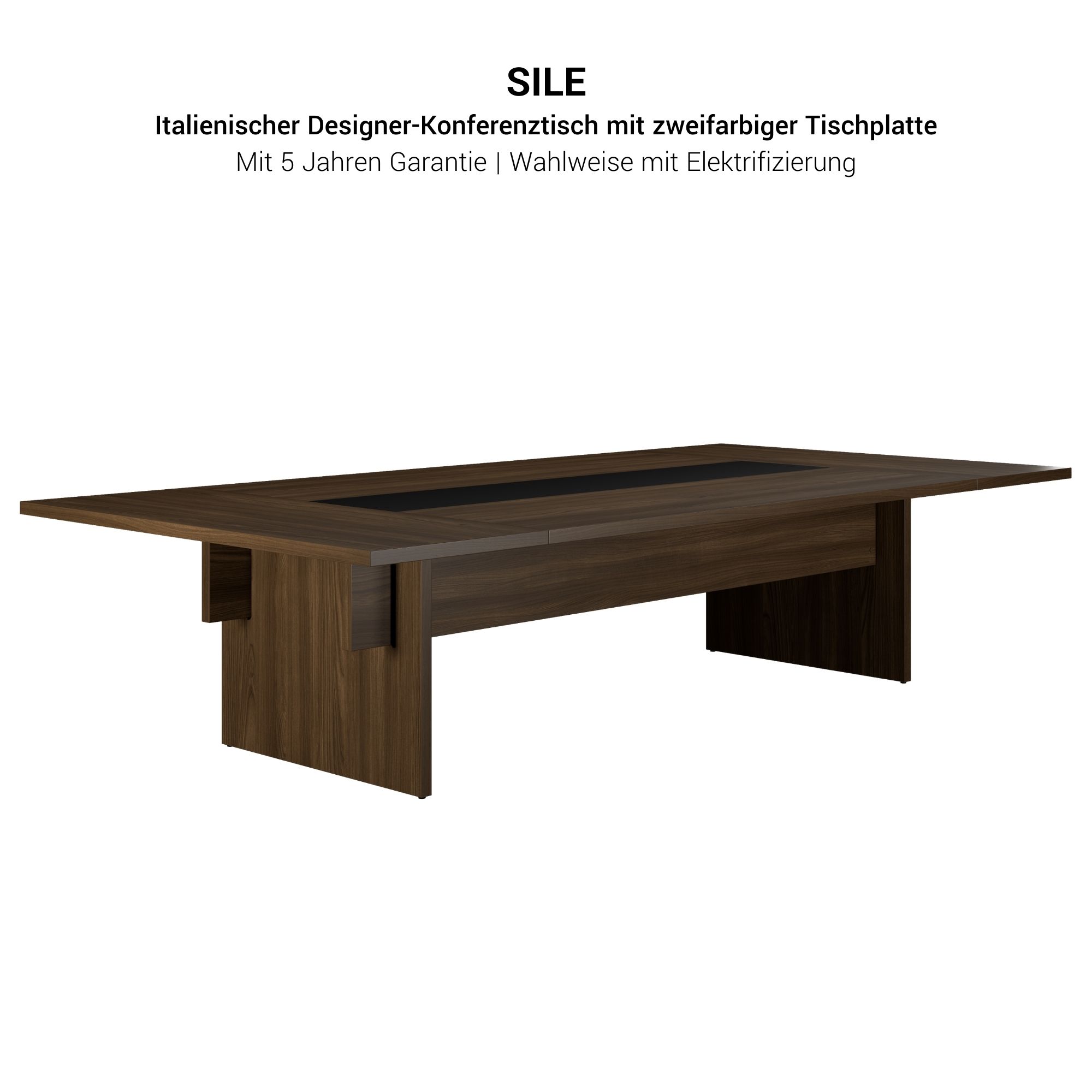 BRALCO SILE Konferenztisch | 3200 - 4800 mm (6 - 20 Personen), Mitteleinsatz, Schwarz - 4 Main Image
