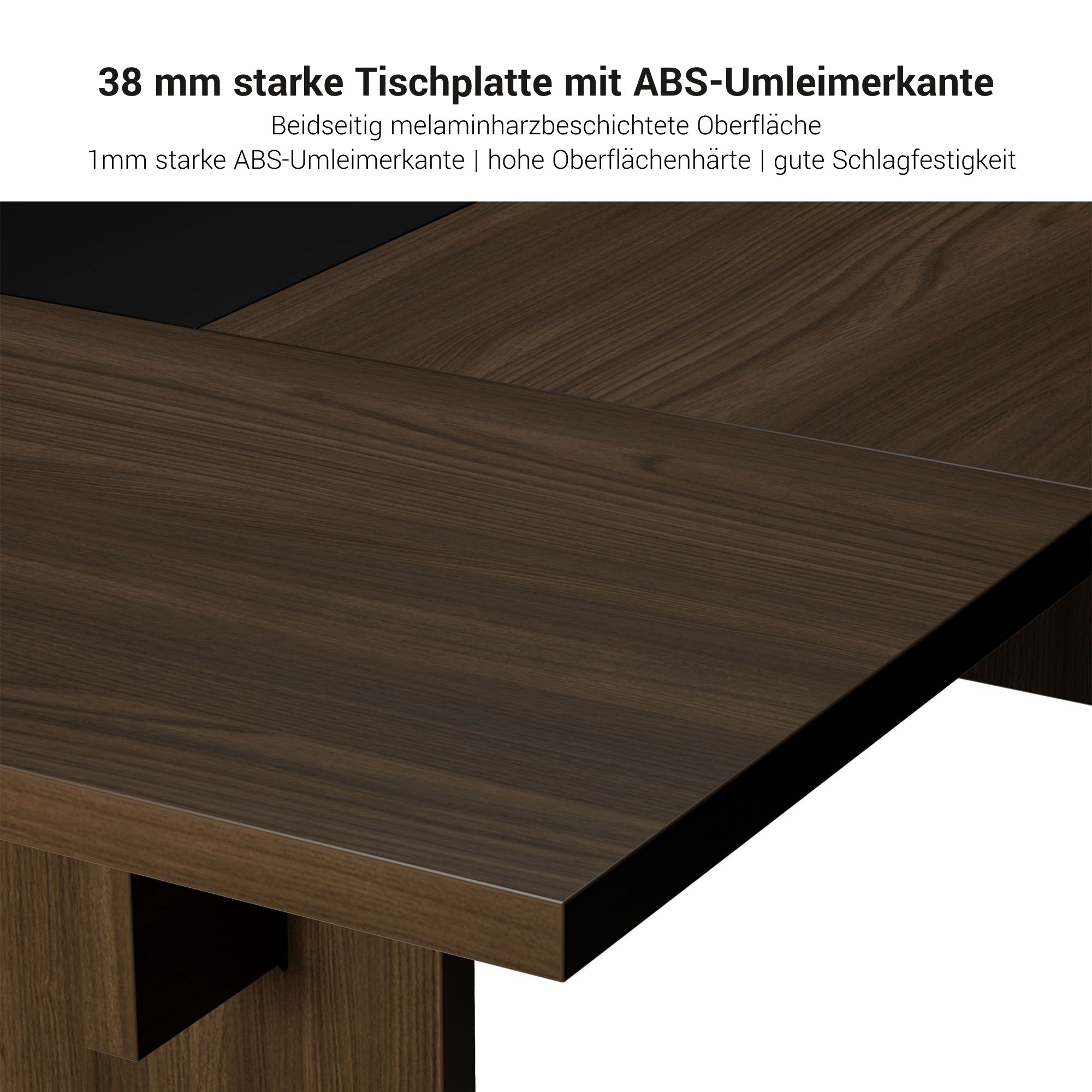 BRALCO SILE Konferenztisch | 3200 - 4800 mm (6 - 20 Personen), Mitteleinsatz, Schwarz - 5 Main Image
