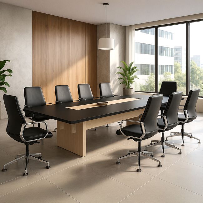 BRALCO SILE Konferenztisch | 3200 - 4800 mm (6 - 20 Personen), Mitteleinsatz, Schwarz BRALCO SILE Konferenztisch | 3200 - 4800 mm (6 - 20 Personen), Mitteleinsatz, Schwarz