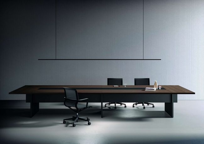 BRALCO SILE Konferenztisch | 3200 - 4800 mm (6 - 20 Personen), Mitteleinsatz, Schwarz BRALCO SILE Konferenztisch | 3200 - 4800 mm (6 - 20 Personen), Mitteleinsatz, Schwarz