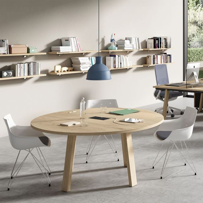 BRALCO TAKE OFF FARM Konferenztisch | Rund, 1200 - 1600 mm (5 - 8 Personen), Wildeiche