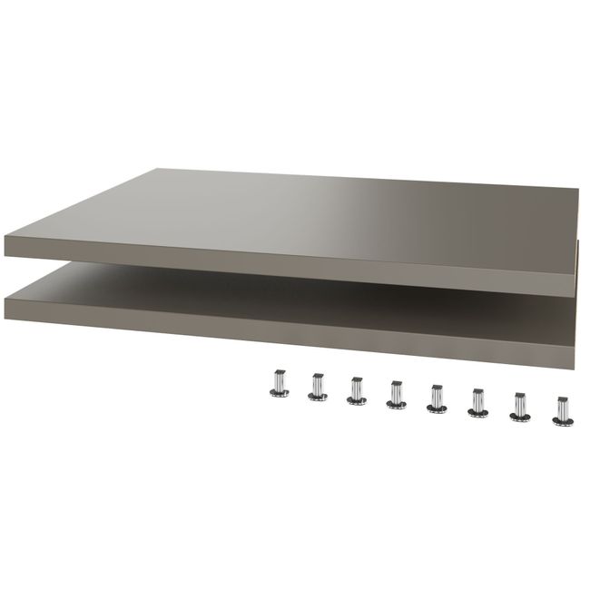 UNI Fachboden für Schiebetürenschrank | Schrankbreite: 1200 mm, 2 Stück, Cubanitgrau