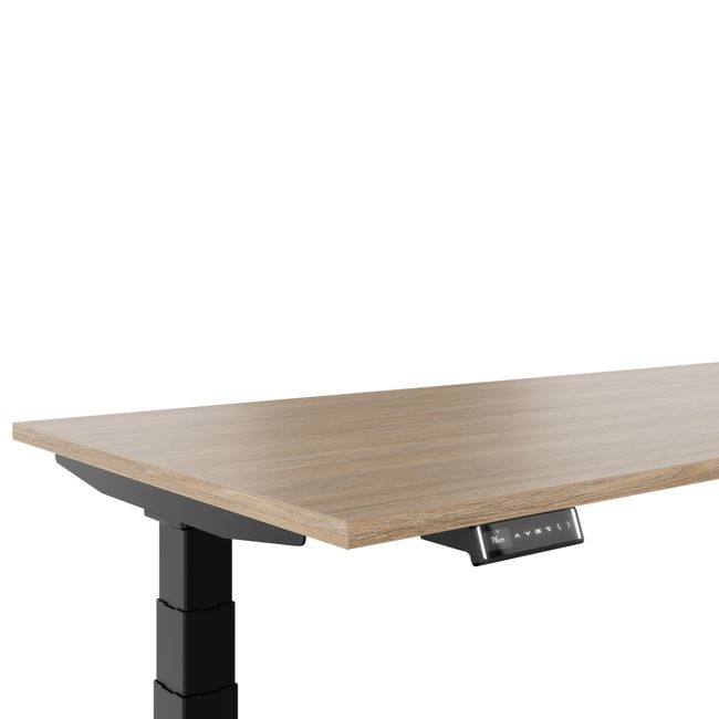 TELDRA Pro, Tableau de bureau à angle à 3 moteurs | 1800 x 1600 mm, réglable à hauteur électrique, chêne ambre - 4 Main Image