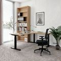 TELDRA Pro, Tableau de bureau à angle à 3 moteurs | 1800 x 1600 mm, réglable à hauteur électrique, chêne ambre - 2 Thumbnail Image