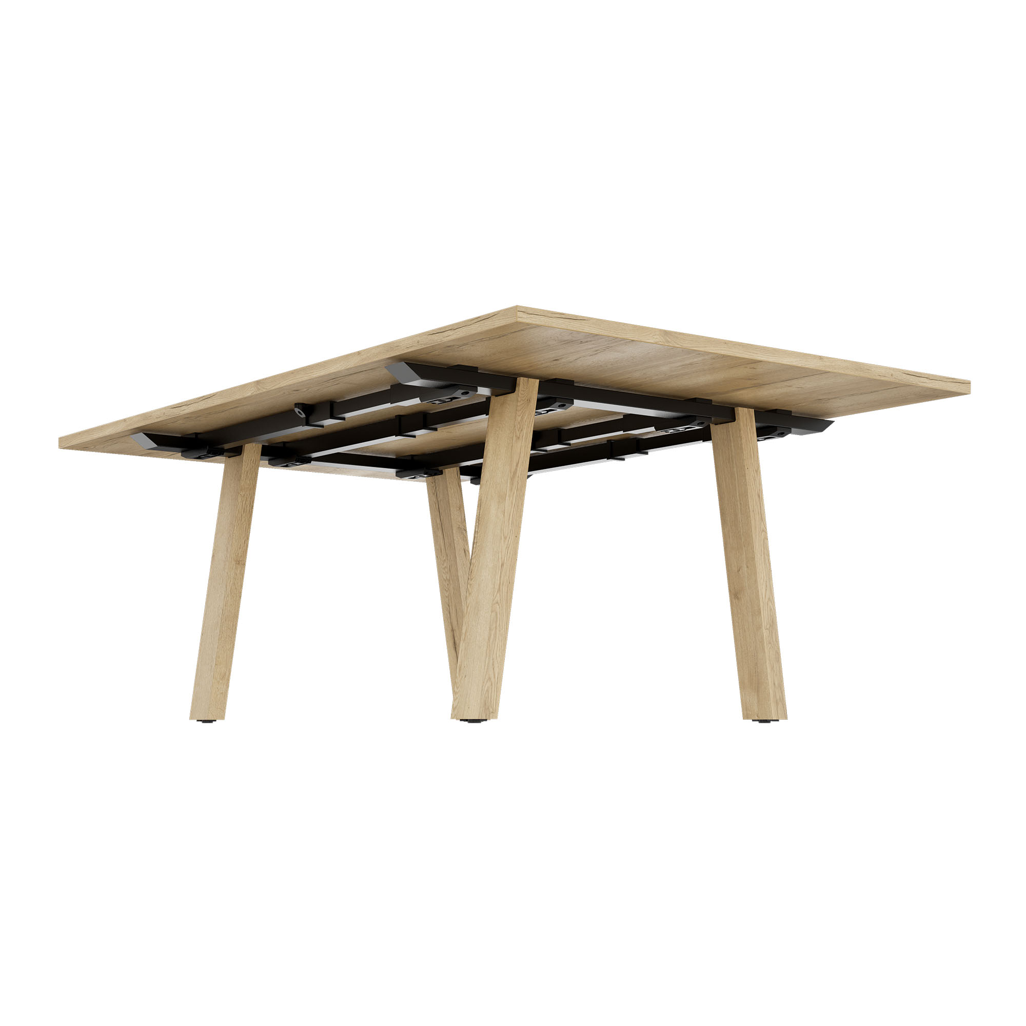 BRALCO TAKE OFF FARM Conference table | 1800 - 2760 mm (8 - 12 persons), cable flap optional, wild oak - 4 Main Image