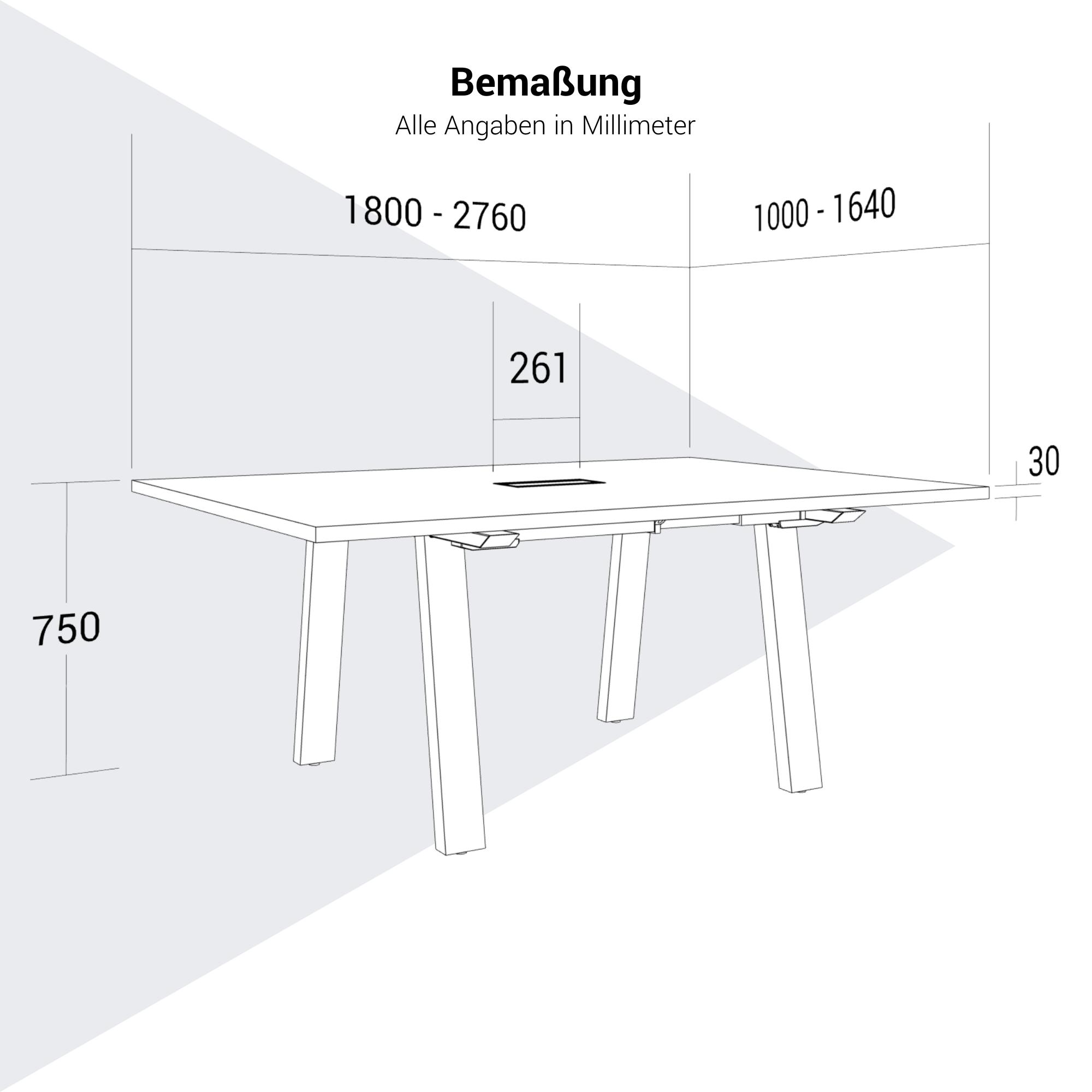 BRALCO TAKE OFF FARM Conference table | 1800 - 2760 mm (8 - 12 persons), cable flap optional, wild oak - 13 Main Image