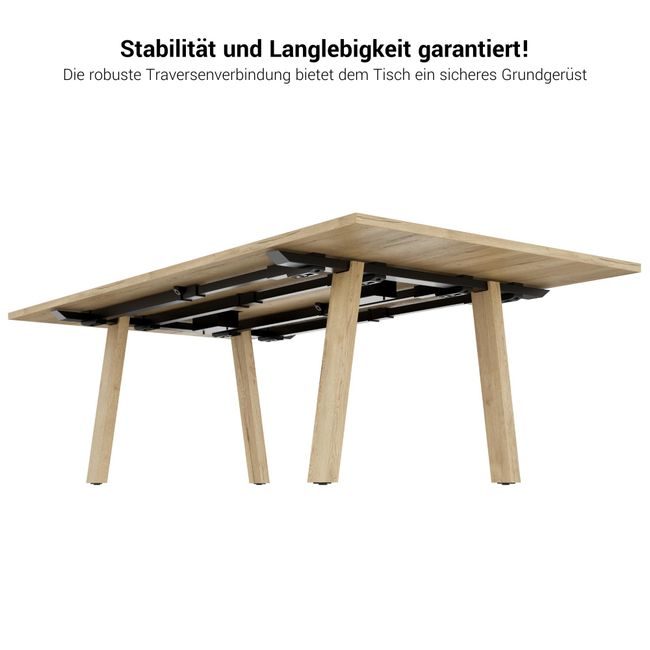 BRALCO TAKE OFF FARM Konferenztisch | 1800 - 2760 mm (8  - 12 Personen), Kabelklappe optional, Wildeiche