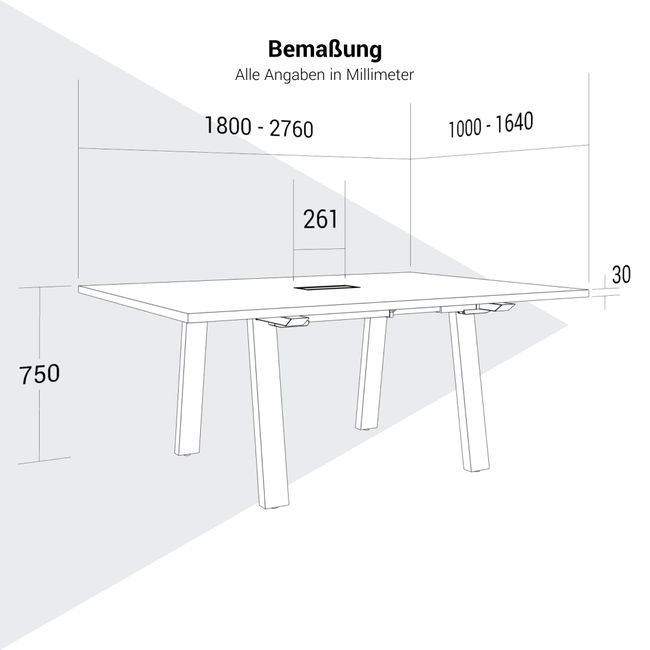 BRALCO TAKE OFF FARM Konferenztisch | 1800 - 2760 mm (8  - 12 Personen), Kabelklappe optional, Wildeiche