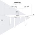 BRALCO TAKE OFF FARM Conference table | 1800 - 2760 mm (8 - 12 persons), cable flap optional, wild oak - 13 Thumbnail Image