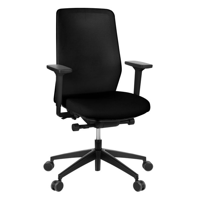 SURF Bürodrehstuhl | Synchronmechanik, 3D-Armlehnen, Schwarz / Kohlschwarz