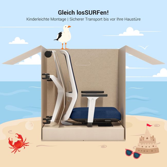 SURF Bürodrehstuhl | Synchronmechanik, 3D-Armlehnen, Schwarz / Kohlschwarz