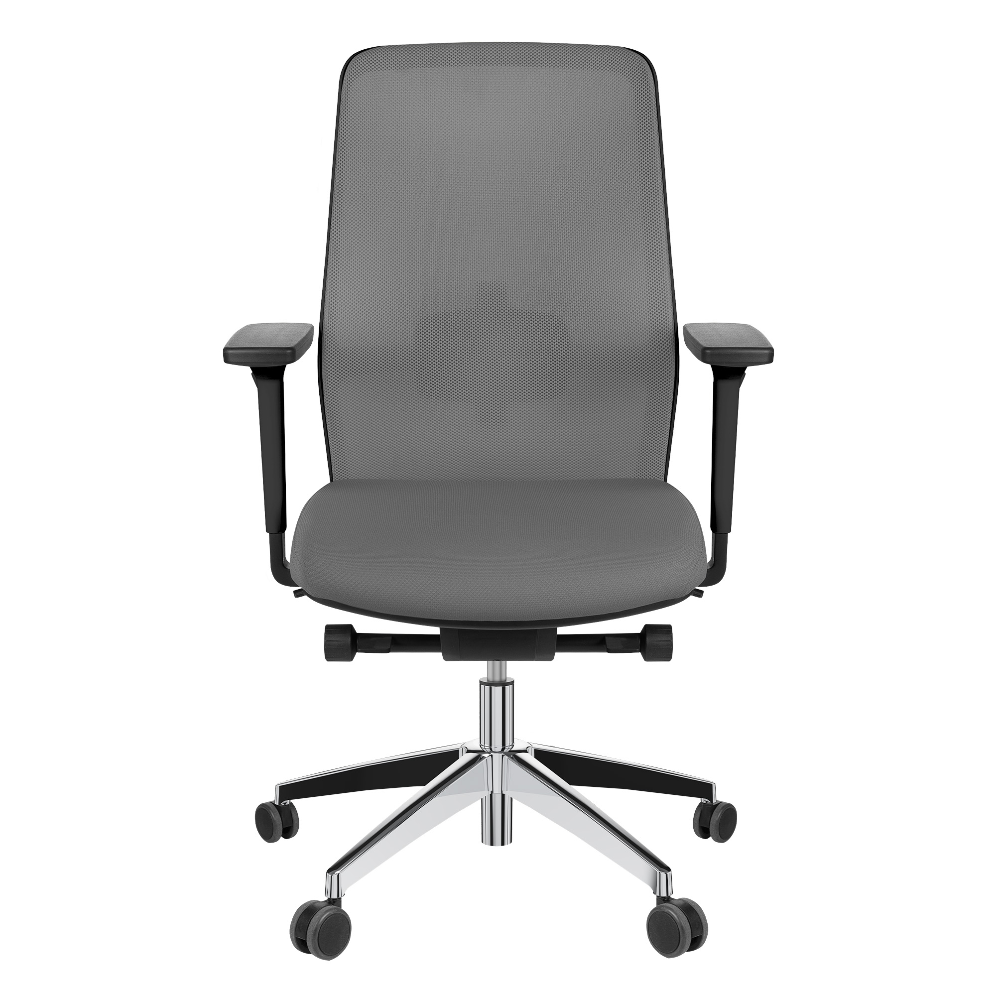 SURF Bürodrehstuhl | Synchronmechanik, 3D-Armlehnen, Braun-Grau / Metallgrau - 5 Main Image