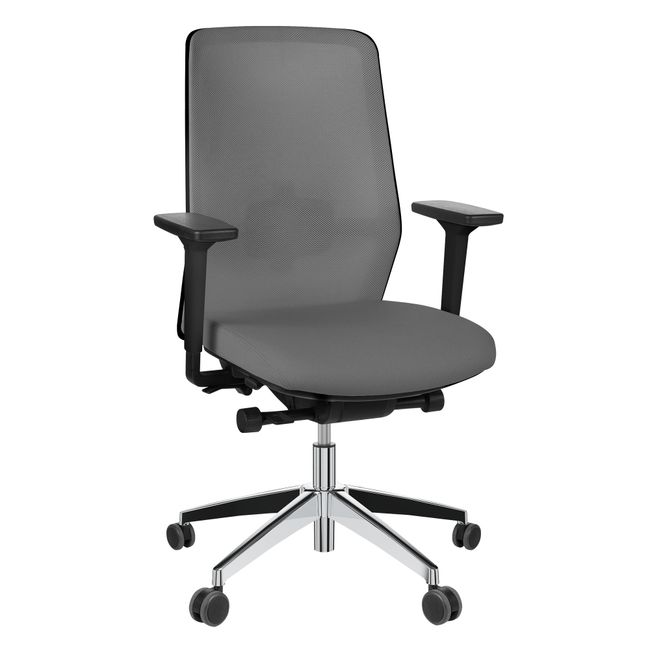SURF Bürodrehstuhl | Synchronmechanik, 3D-Armlehnen, Braun-Grau / Metallgrau - 1 Main Image