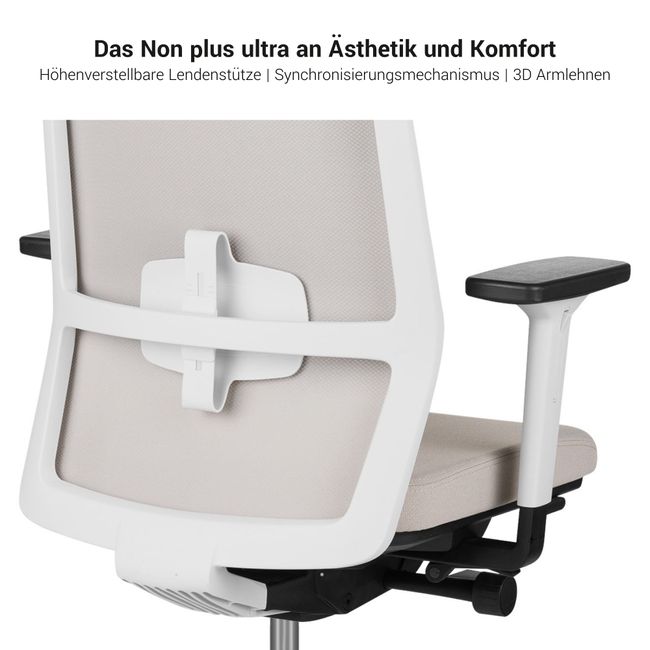 SURF Bürodrehstuhl | Synchronmechanik, 3D-Armlehnen, Cappuchino / Baumwollgrau SURF Bürodrehstuhl | Synchronmechanik, 3D-Armlehnen, Cappuchino / Baumwollgrau