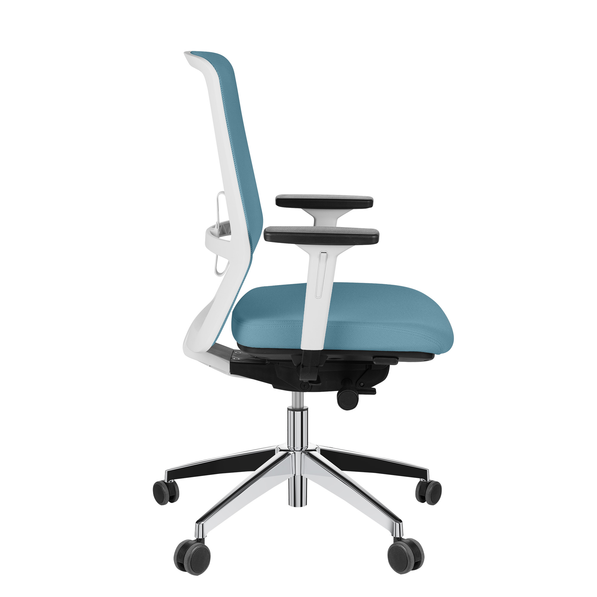 SURF Bürodrehstuhl | Synchronmechanik, 3D-Armlehnen, Himmelblau / Azurblau - 3 Main Image