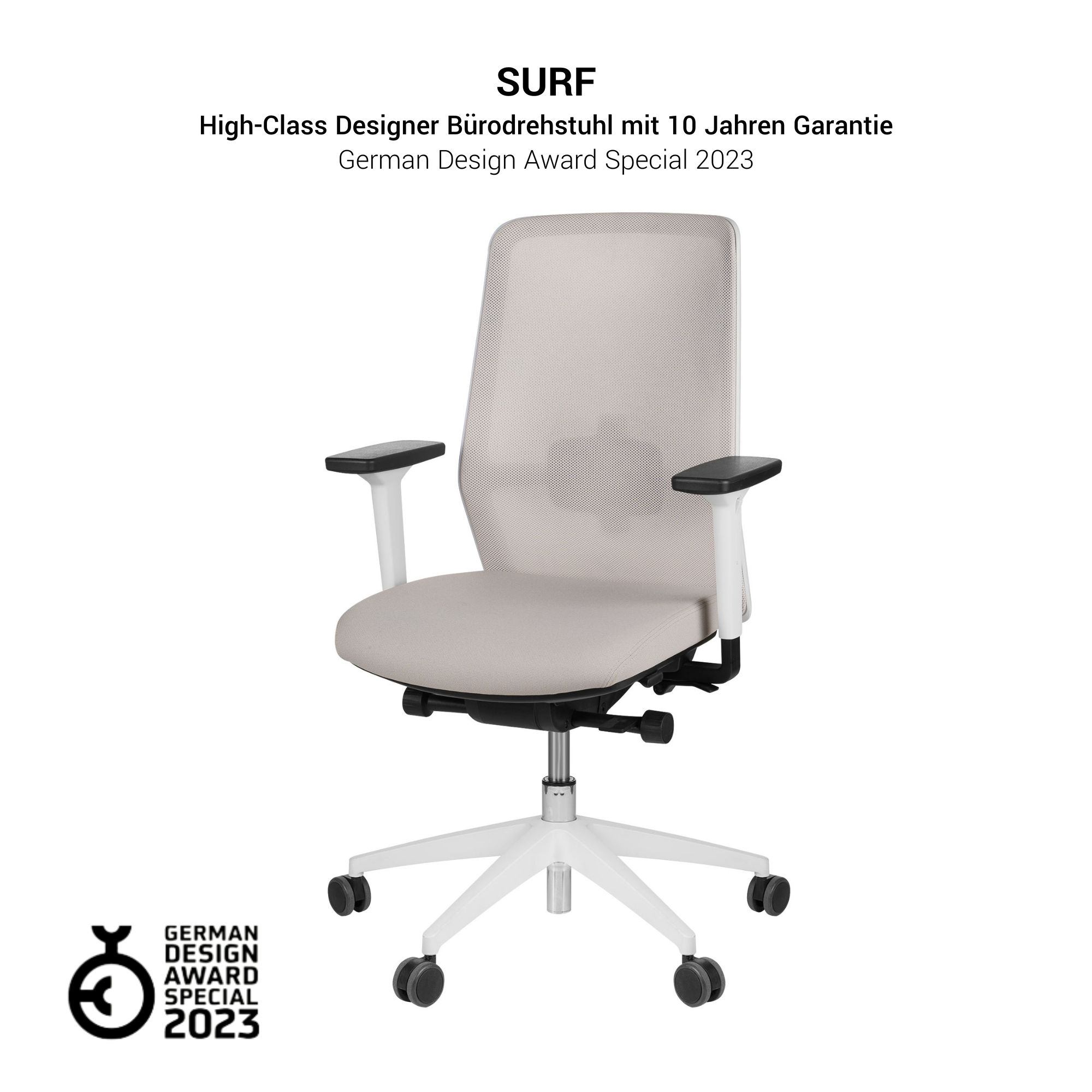 SURF office swivel chair | Synchronous mechanism, 3D armrests, sky blue / azure blue - 14 Main Image
