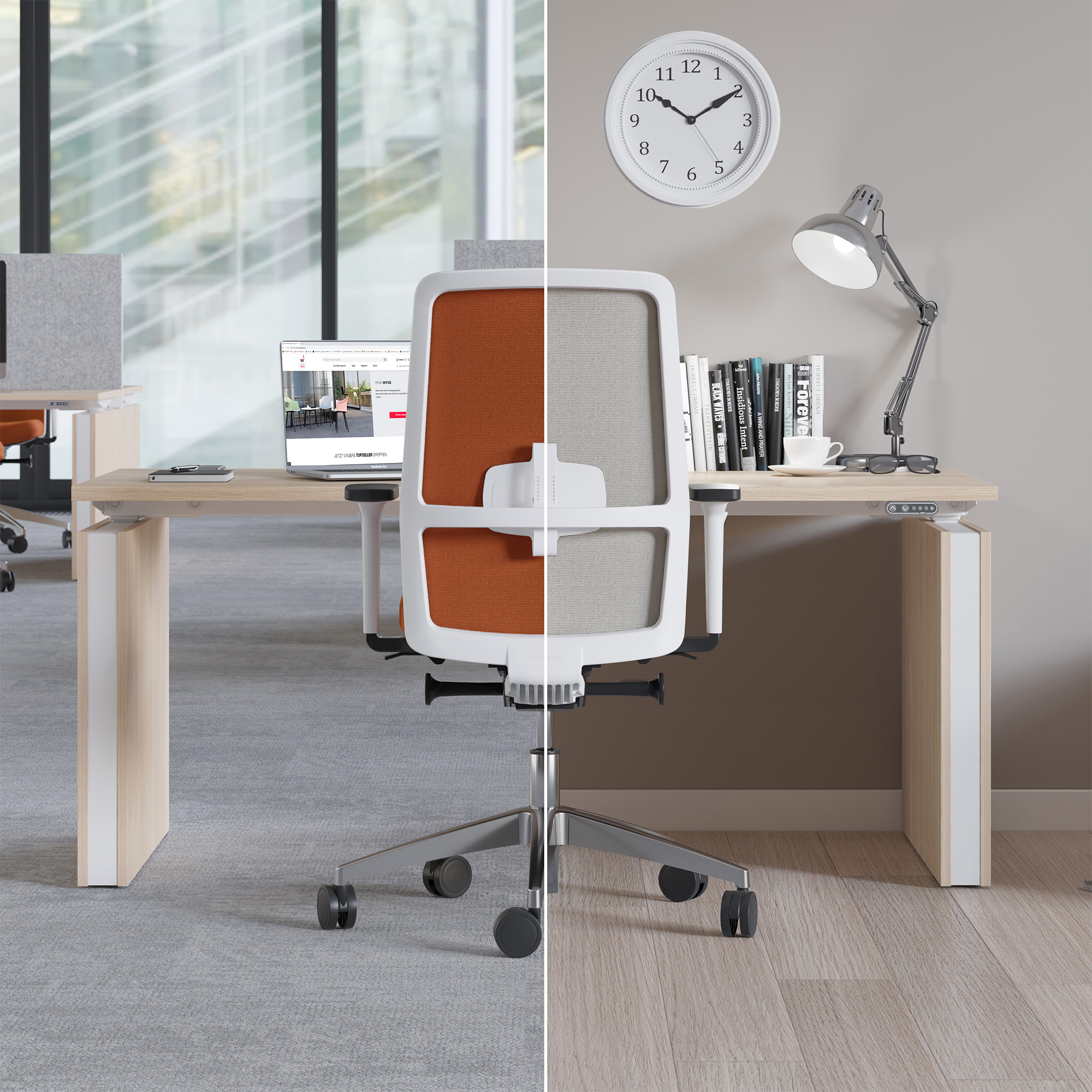 SURF office swivel chair | Synchronous mechanism, 3D armrests, sky blue / azure blue - 21 Main Image