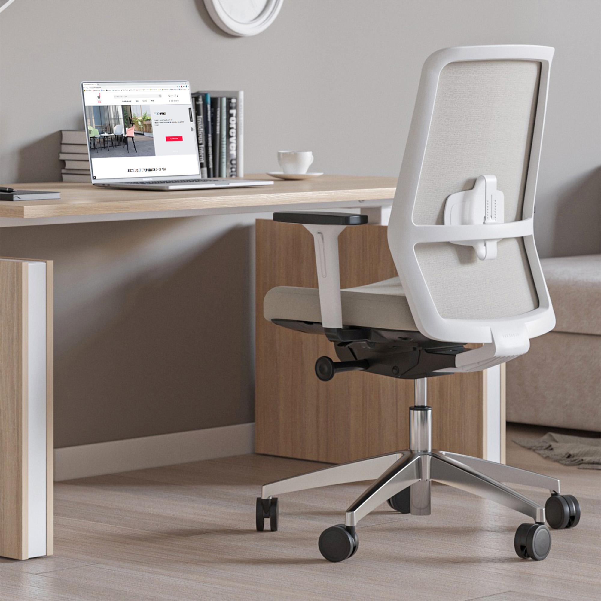 SURF office swivel chair | Synchronous mechanism, 3D armrests, sky blue / azure blue - 22 Main Image