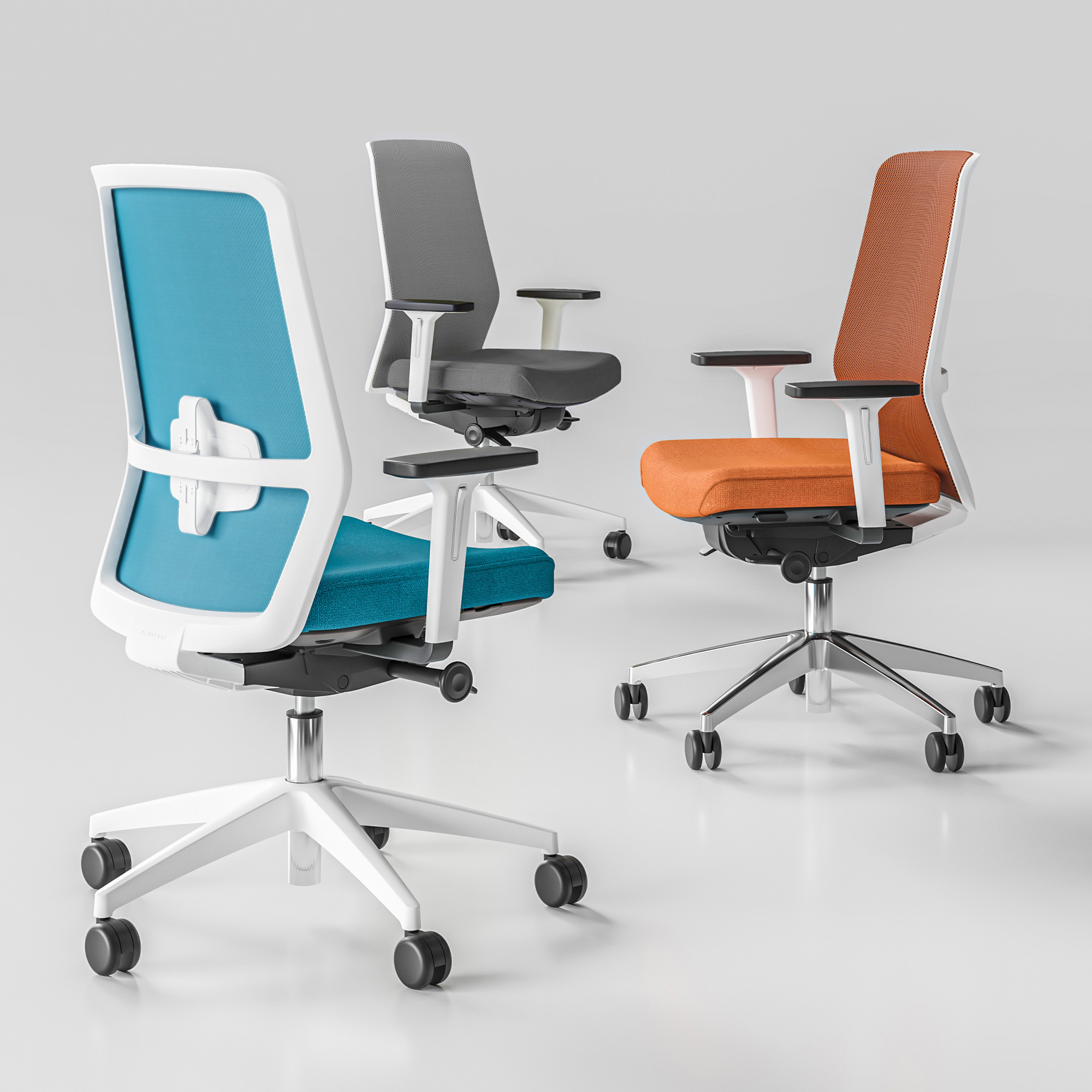 SURF office swivel chair | Synchronous mechanism, 3D armrests, sky blue / azure blue - 24 Main Image
