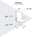 SURF office swivel chair | Synchronous mechanism, 3D armrests, sky blue / azure blue - 20 Thumbnail Image