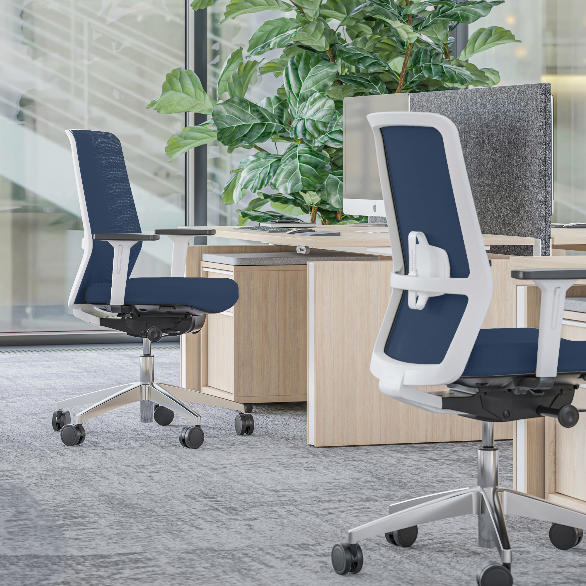 SURF office swivel chair | Synchronous mechanism, 3D armrests, dark blue / midnight blue - 1 Main Image