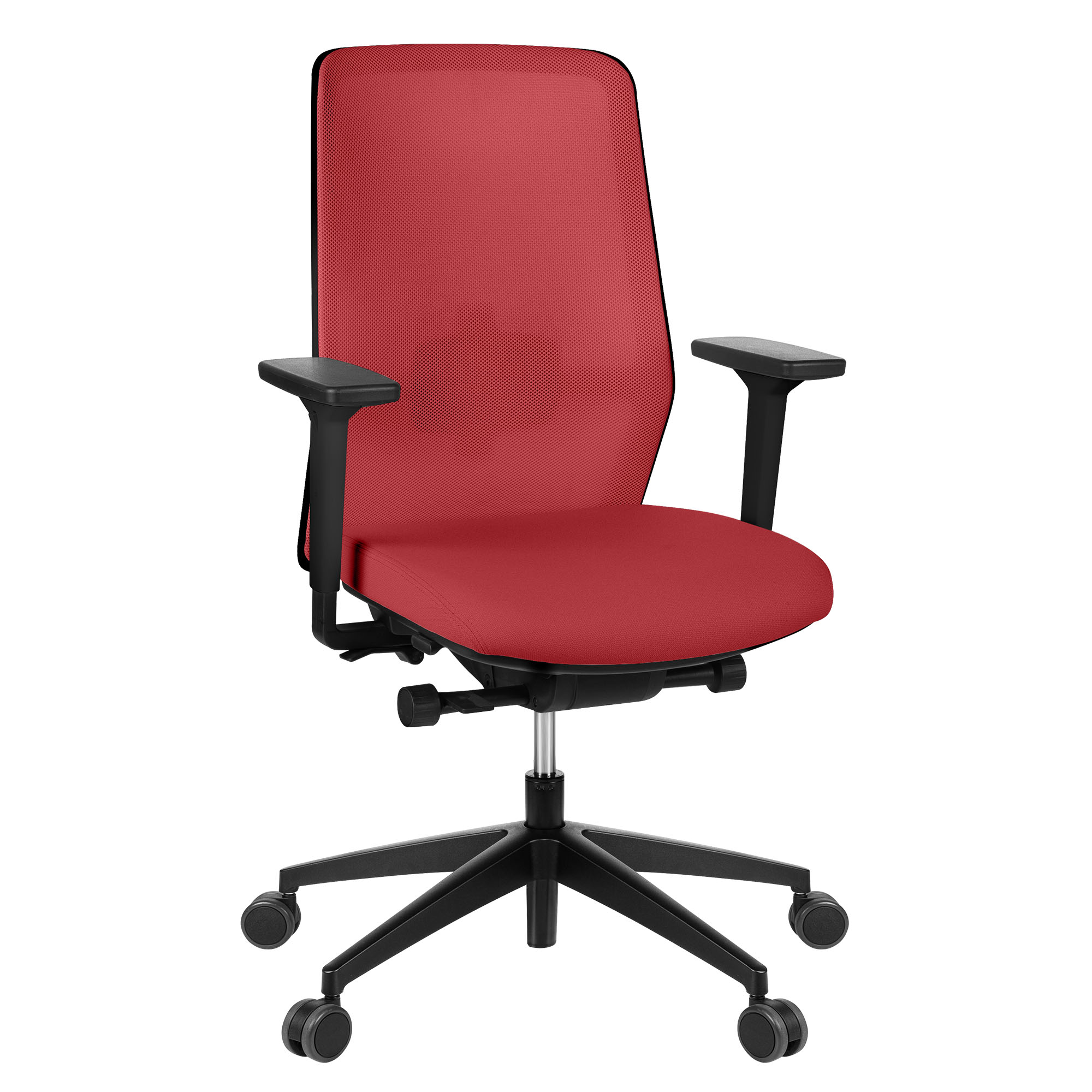 SURF Sedia oscillante per ufficio | Meccanici sincroni, braccioli 3D, rosso / rosso fuoco - 3 Main Image