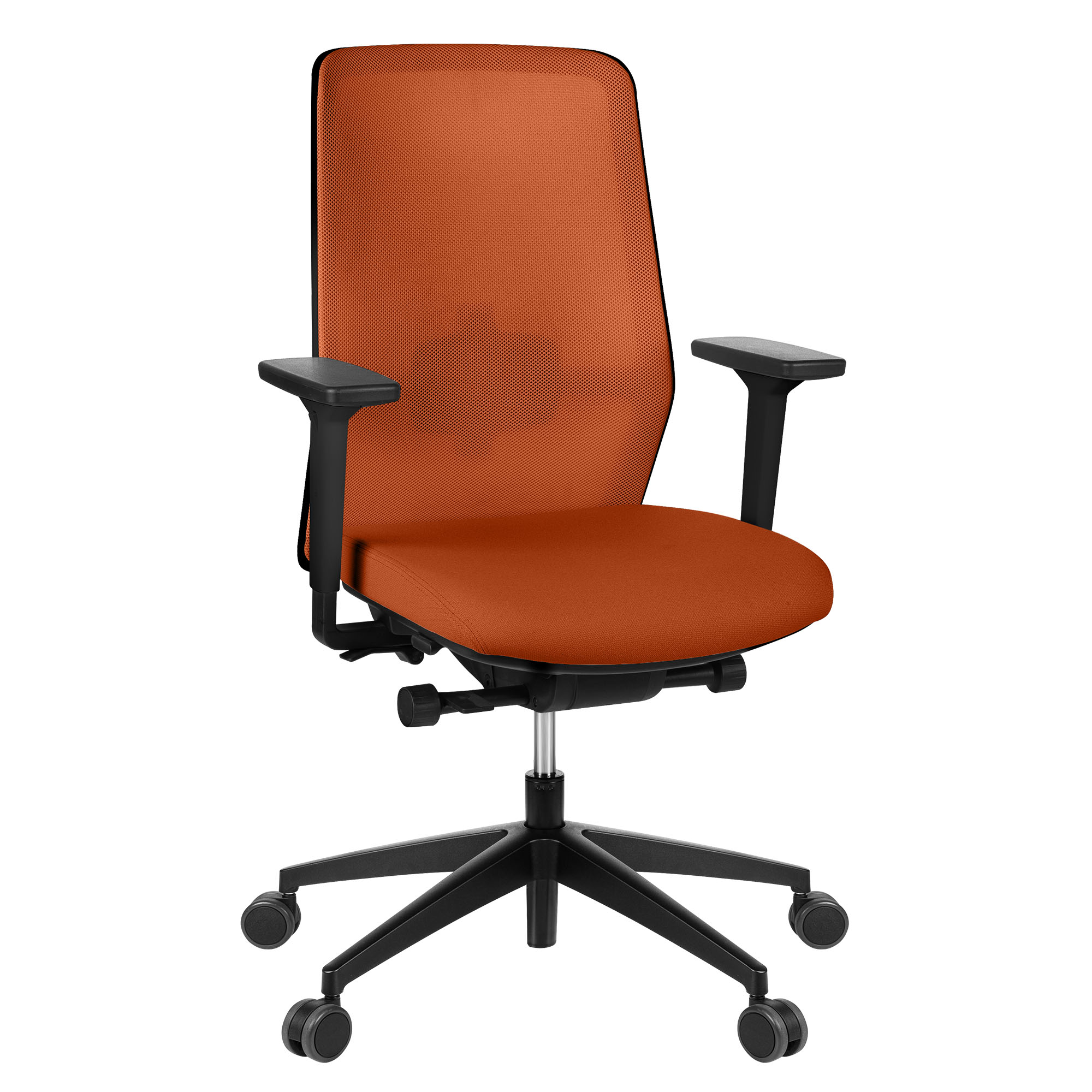 SURF Sedia oscillante per ufficio | Meccanica sincrona, braccioli 3D, arancione / giallo-arancio - 3 Main Image