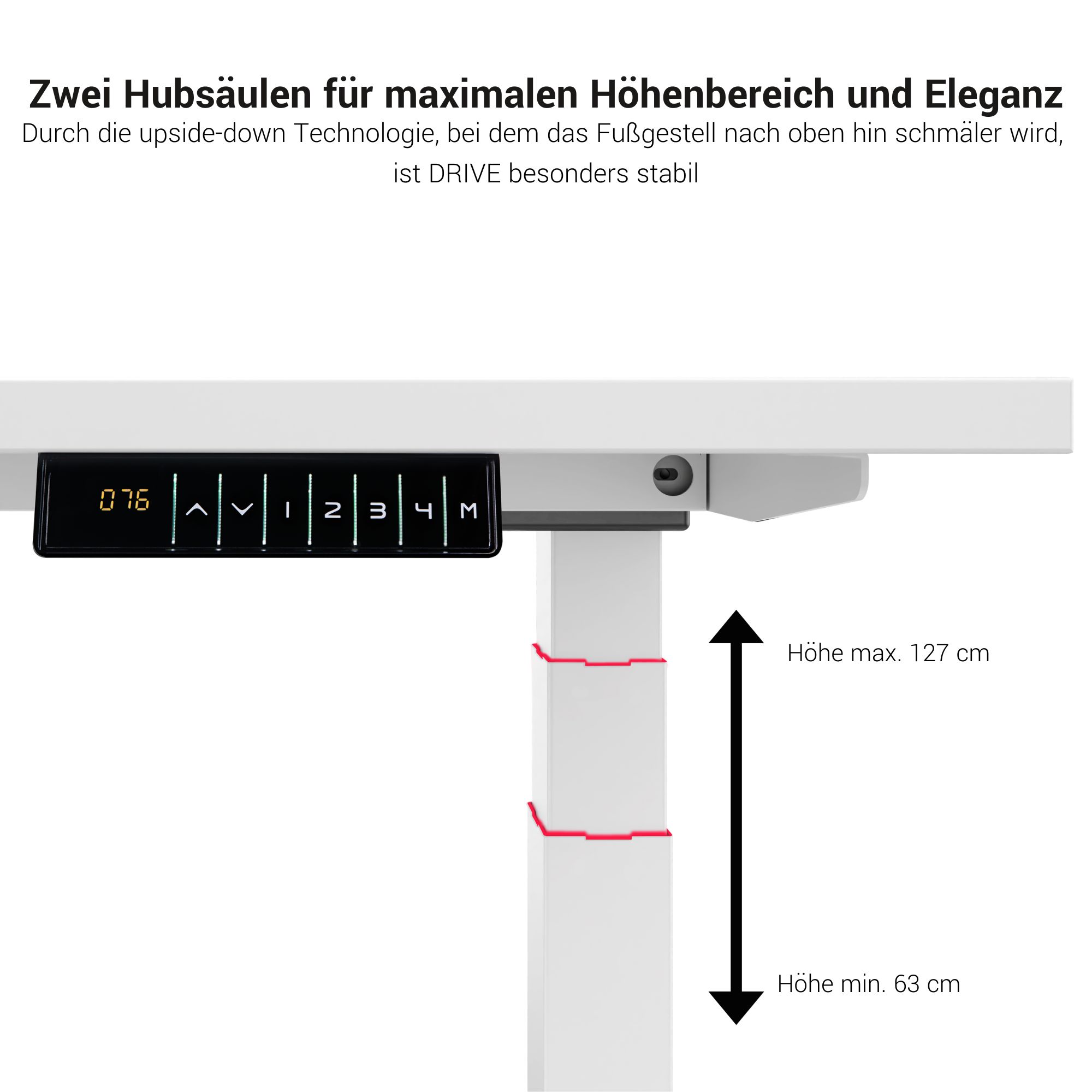 DRIVE 2-Motoren-Konferenztisch | Bootsform, 1800 - 2000 mm (6 - 8 Personen), elektrisch höhenverstellbar, Ahorn - 8 Main Image