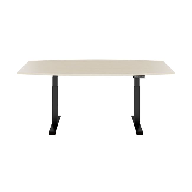 DRIVE 2-Motoren-Konferenztisch | Bootsform, 1800 - 2000 mm (6 - 8 Personen), elektrisch höhenverstellbar, Ahorn