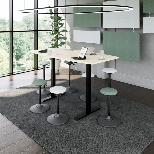 DRIVE 2-Motoren-Konferenztisch | Bootsform, 1800 - 2000 mm (6 - 8 Personen), elektrisch höhenverstellbar, Ahorn