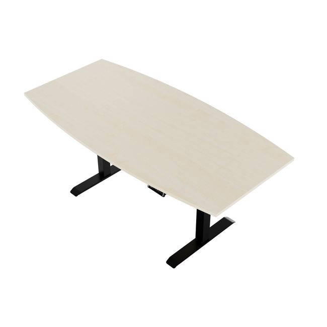 DRIVE 2-Motoren-Konferenztisch | Bootsform, 1800 - 2000 mm (6 - 8 Personen), elektrisch höhenverstellbar, Ahorn