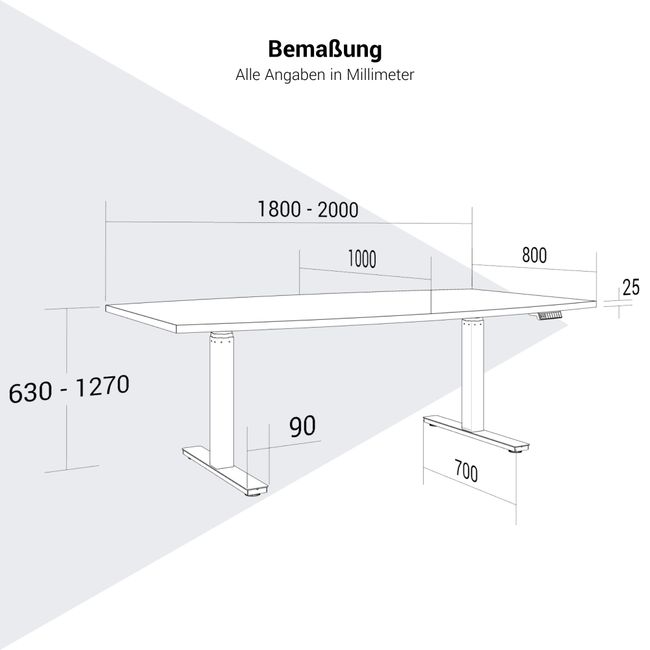 DRIVE 2-Motoren-Konferenztisch | Bootsform, 1800 - 2000 mm (6 - 8 Personen), elektrisch höhenverstellbar, Ahorn